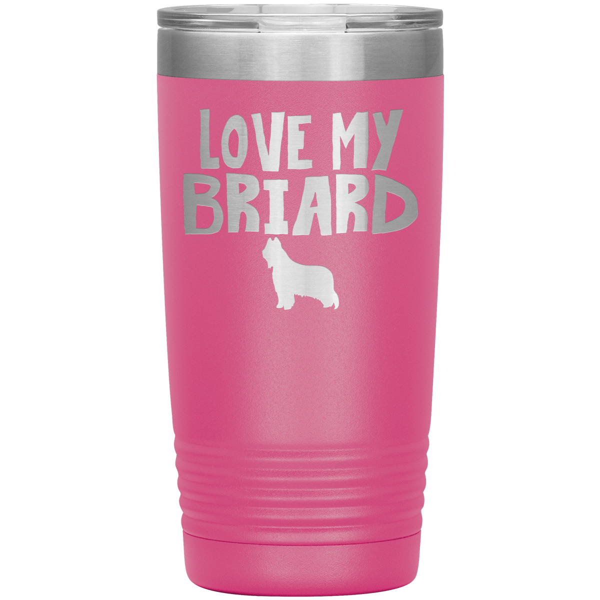 Love My Briard 20 Oz Vacuum Tumbler Tumblers Pink