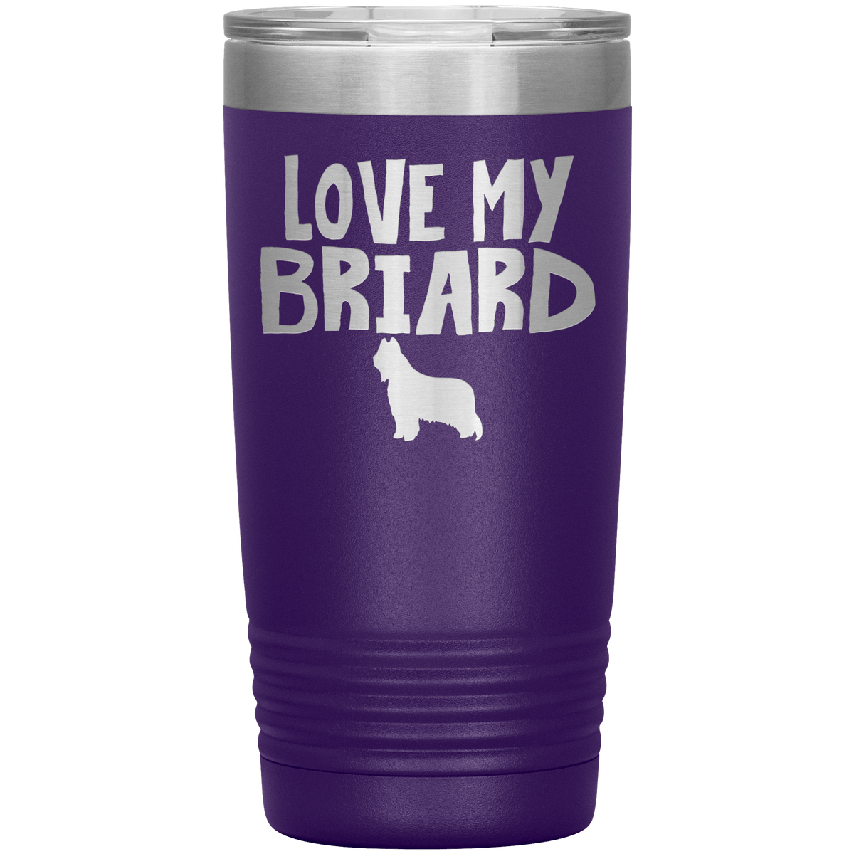 Love My Briard 20 Oz Vacuum Tumbler Tumblers Purple