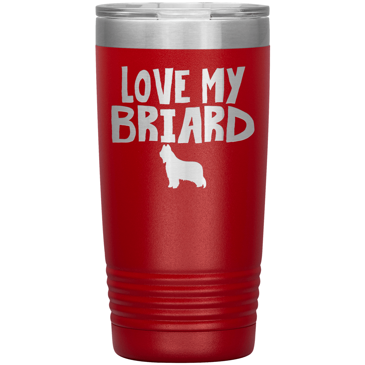 Love My Briard 20 Oz Vacuum Tumbler Tumblers Red