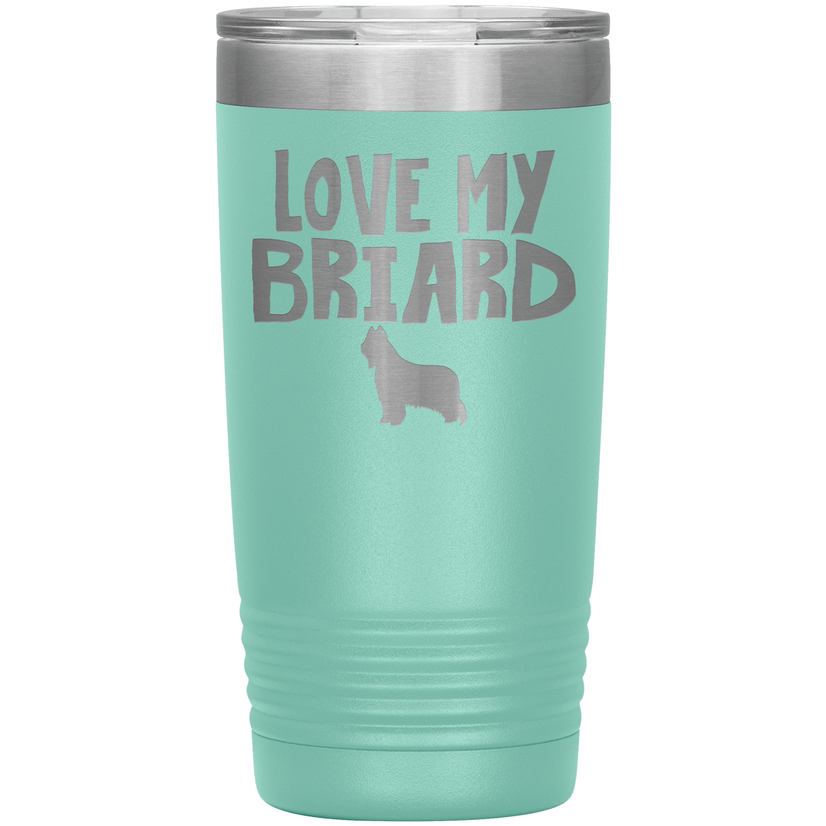Love My Briard 20 Oz Vacuum Tumbler Tumblers Teal