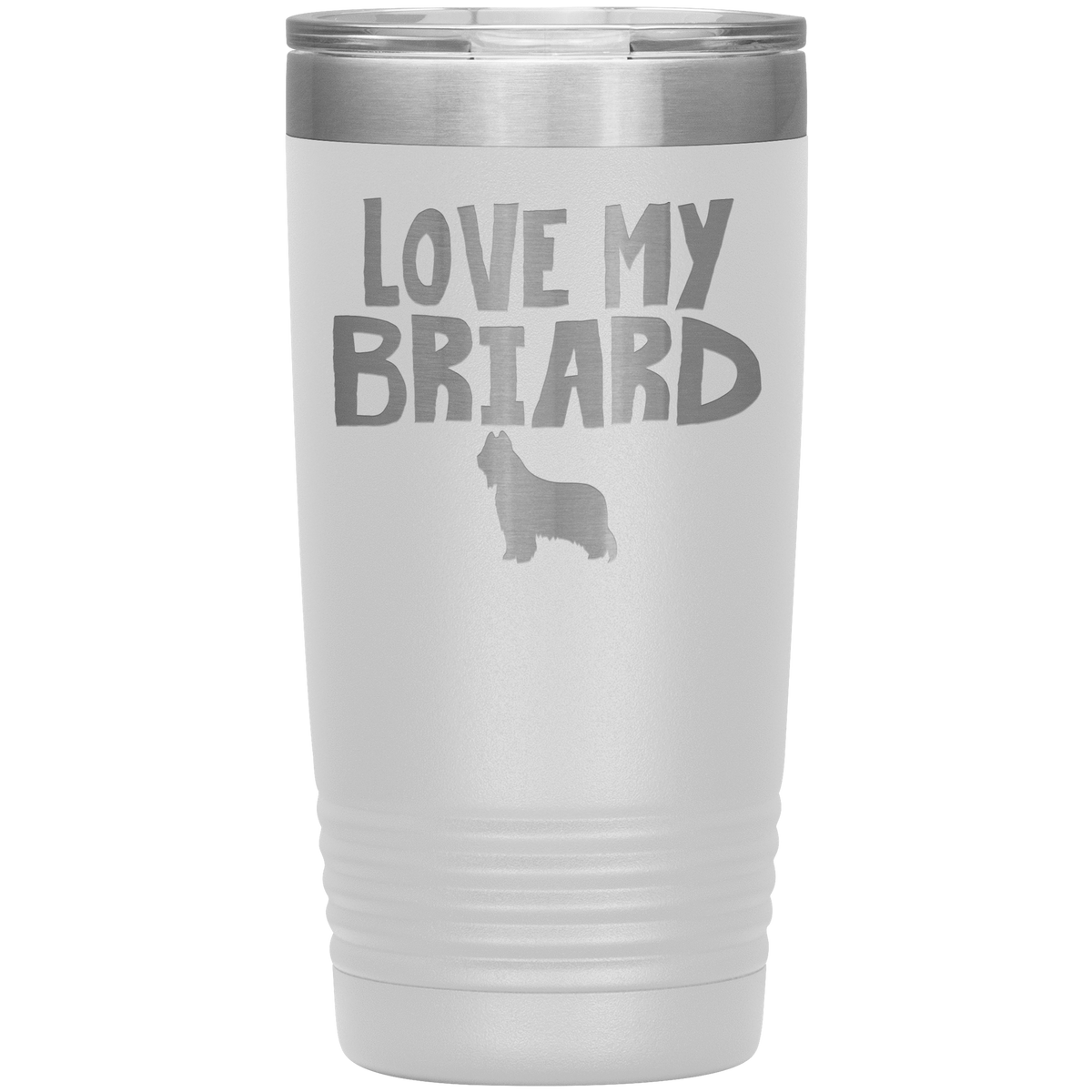 Love My Briard 20 Oz Vacuum Tumbler Tumblers White