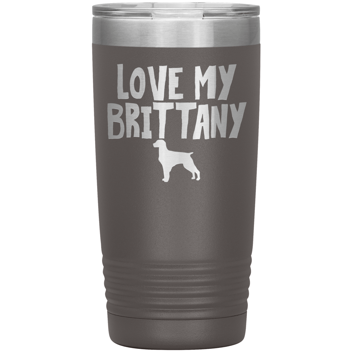 Love My Brittany 20 Oz Vacuum Tumbler Tumblers Pewter