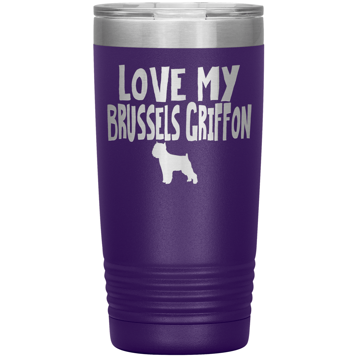 Love My Brussels Griffon 20 Oz Vacuum Tumbler Tumblers Purple