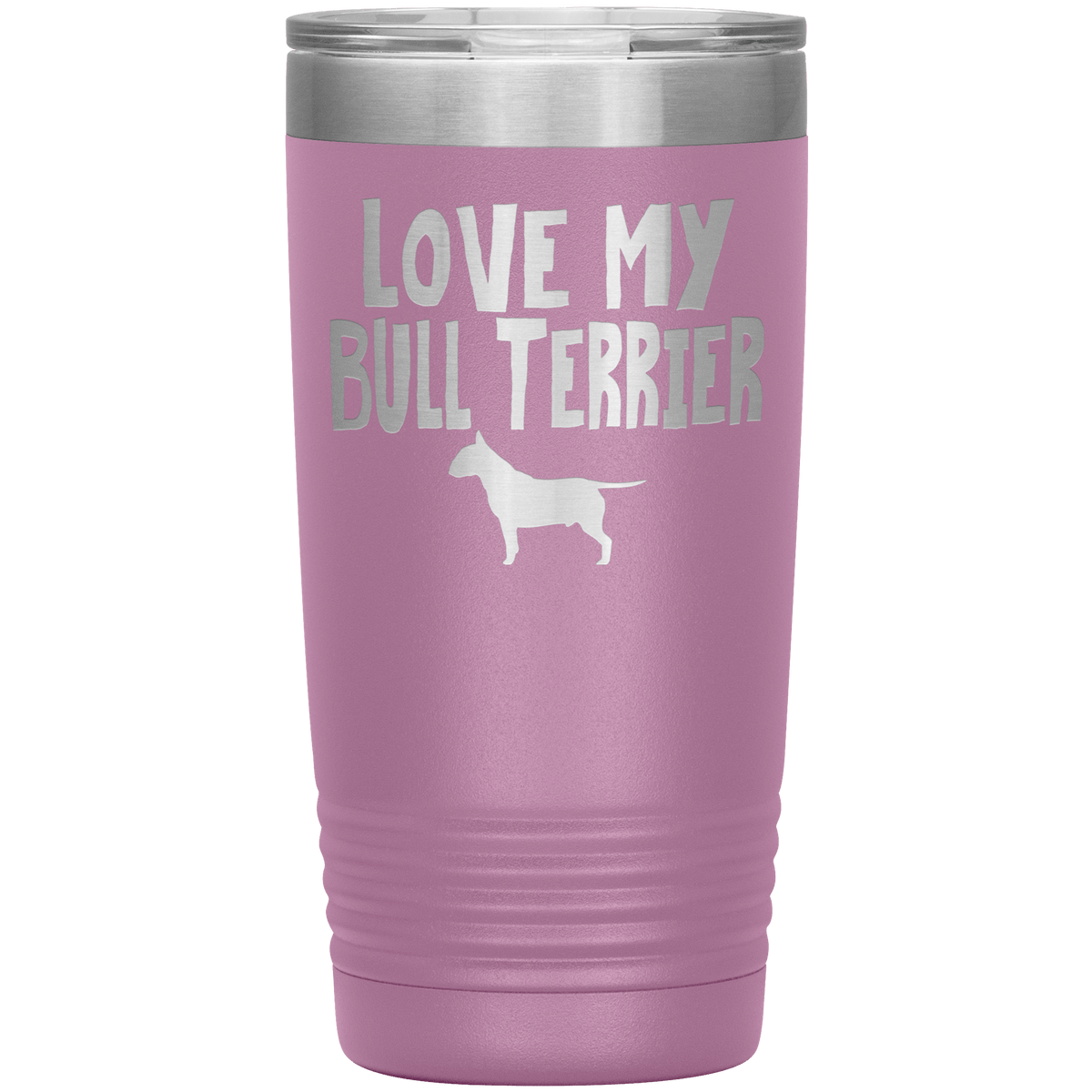 Love My Bull Terrier 20 Oz Vacuum Tumbler Tumblers Light Purple