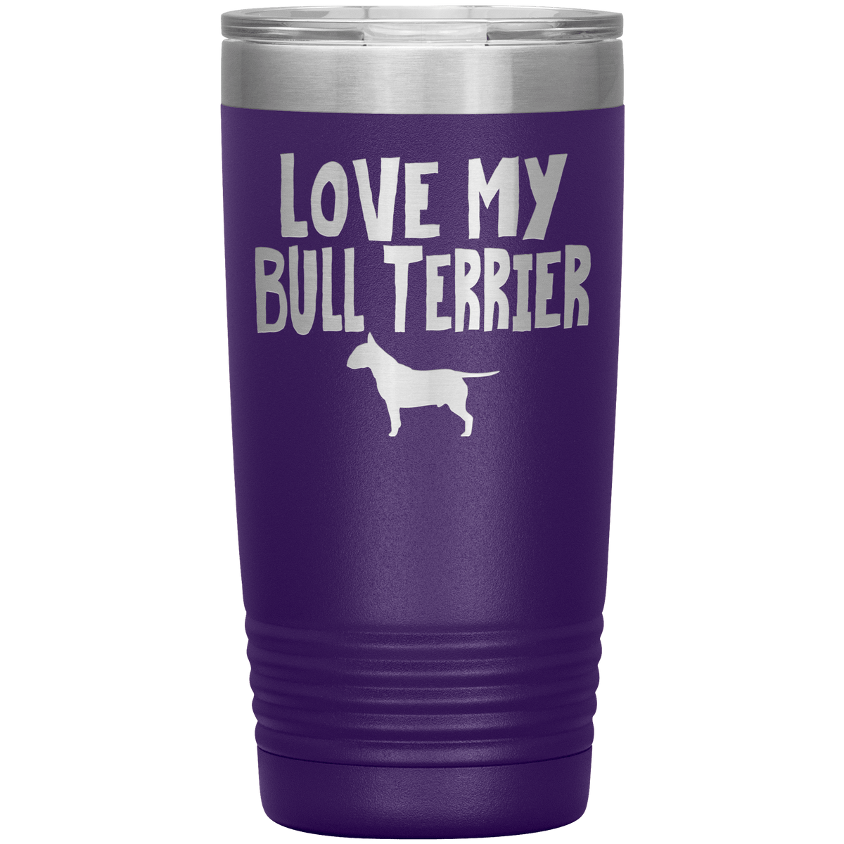 Love My Bull Terrier 20 Oz Vacuum Tumbler Tumblers Purple