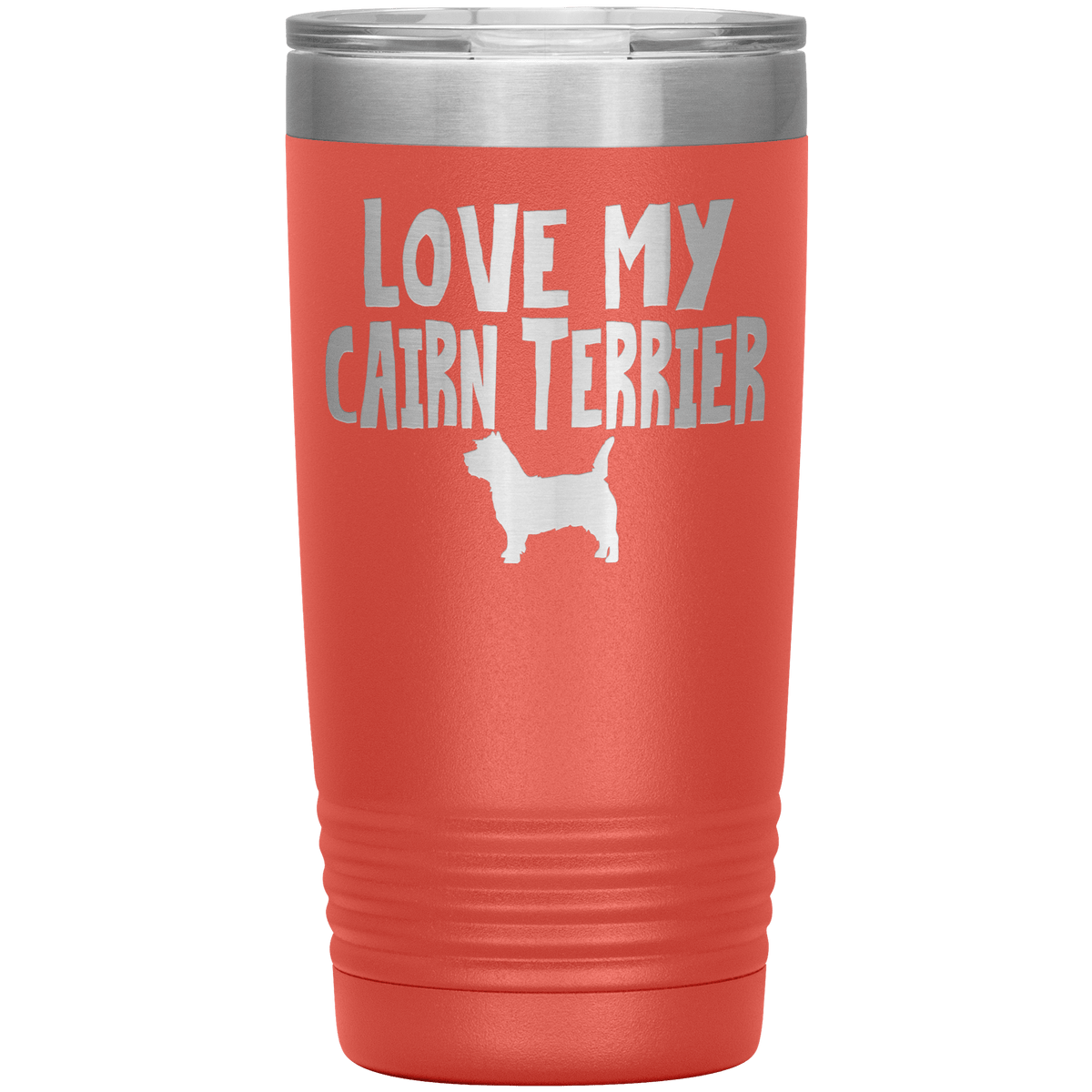 Love My Cairn Terrier 20 Oz Vacuum Tumbler Tumblers Coral