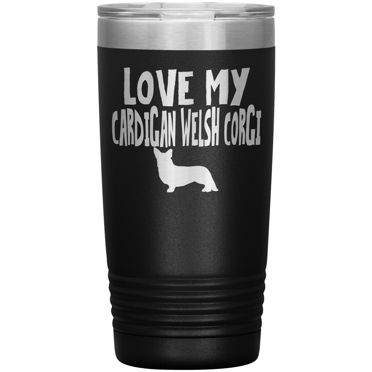 Love My Cardigan Welsh Corgi 20 Oz Vacuum Tumbler Tumblers Black