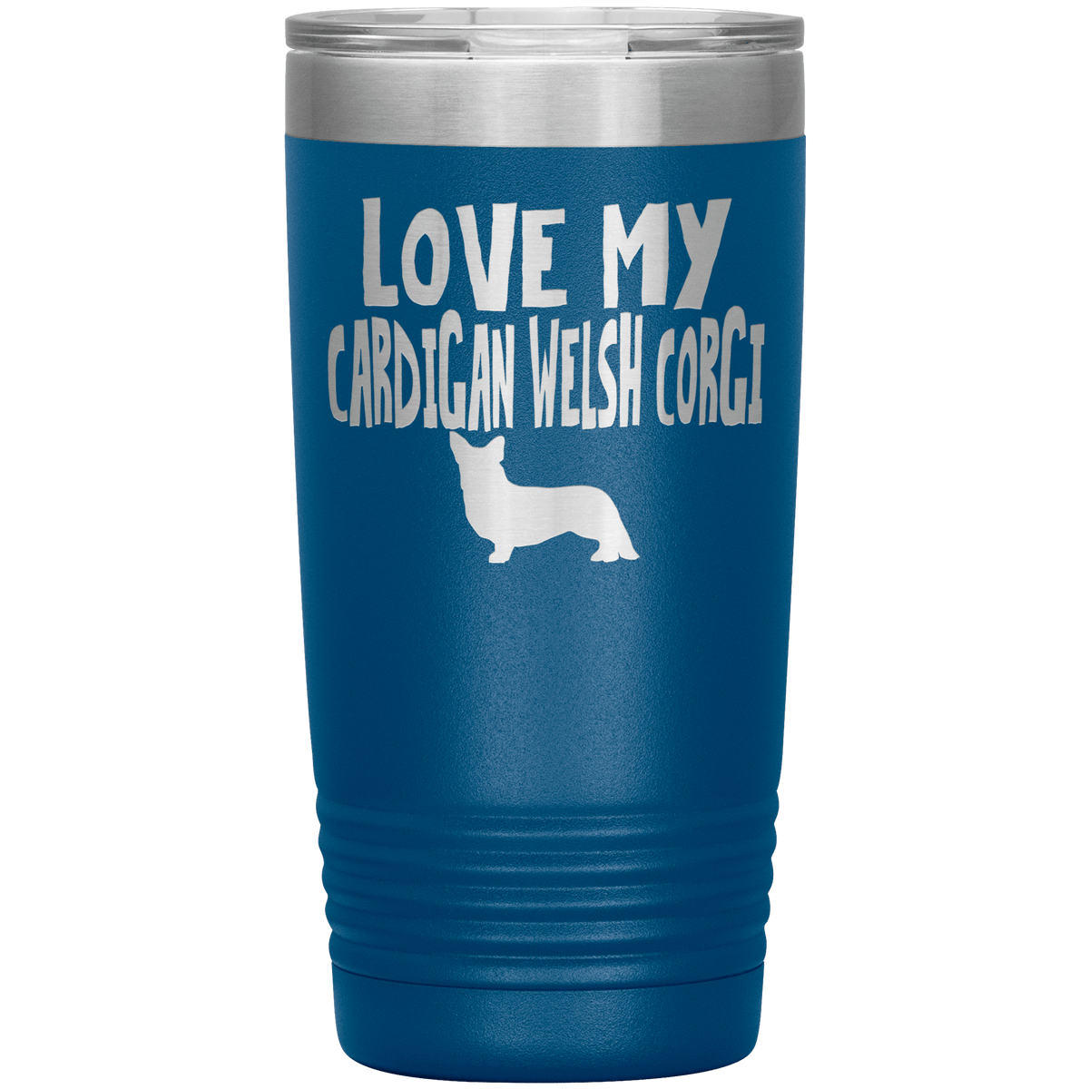 Love My Cardigan Welsh Corgi 20 Oz Vacuum Tumbler Tumblers Blue