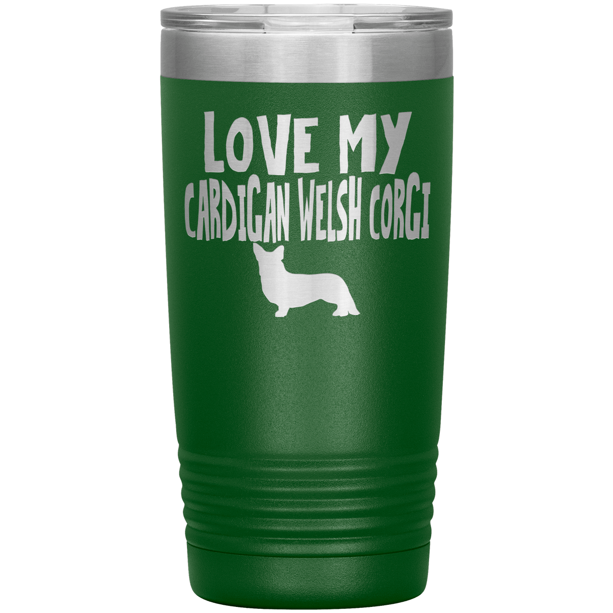 Love My Cardigan Welsh Corgi 20 Oz Vacuum Tumbler Tumblers Green