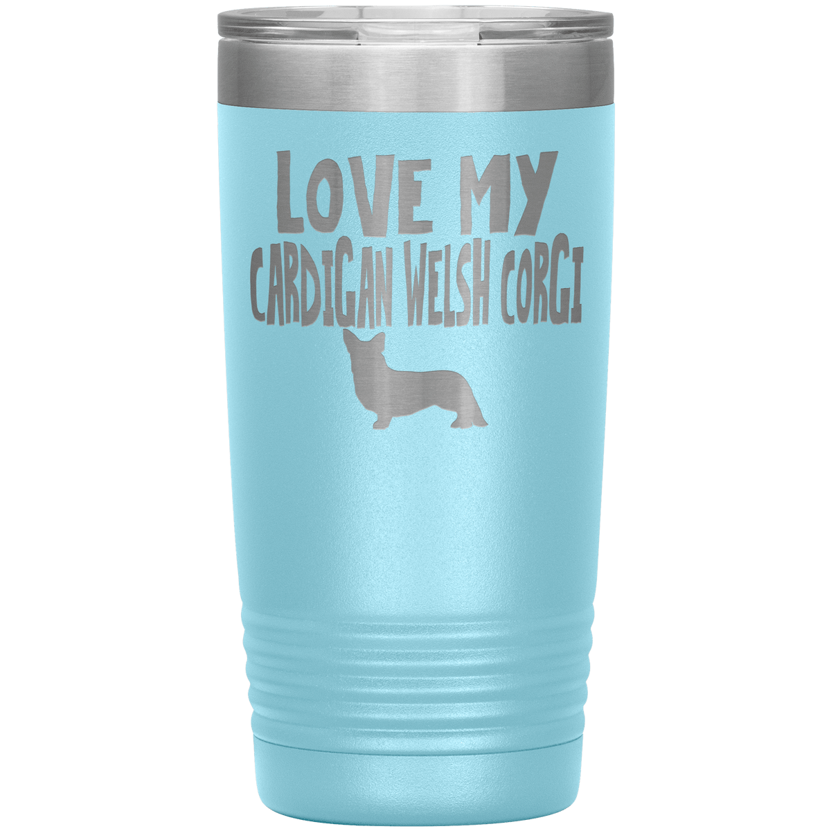 Love My Cardigan Welsh Corgi 20 Oz Vacuum Tumbler Tumblers Light Blue