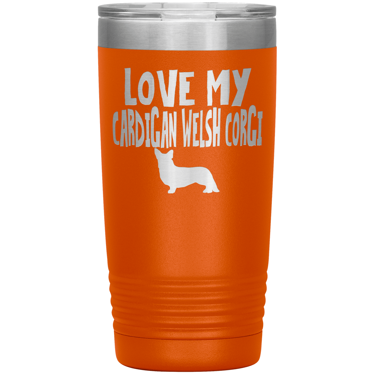Love My Cardigan Welsh Corgi 20 Oz Vacuum Tumbler Tumblers Orange