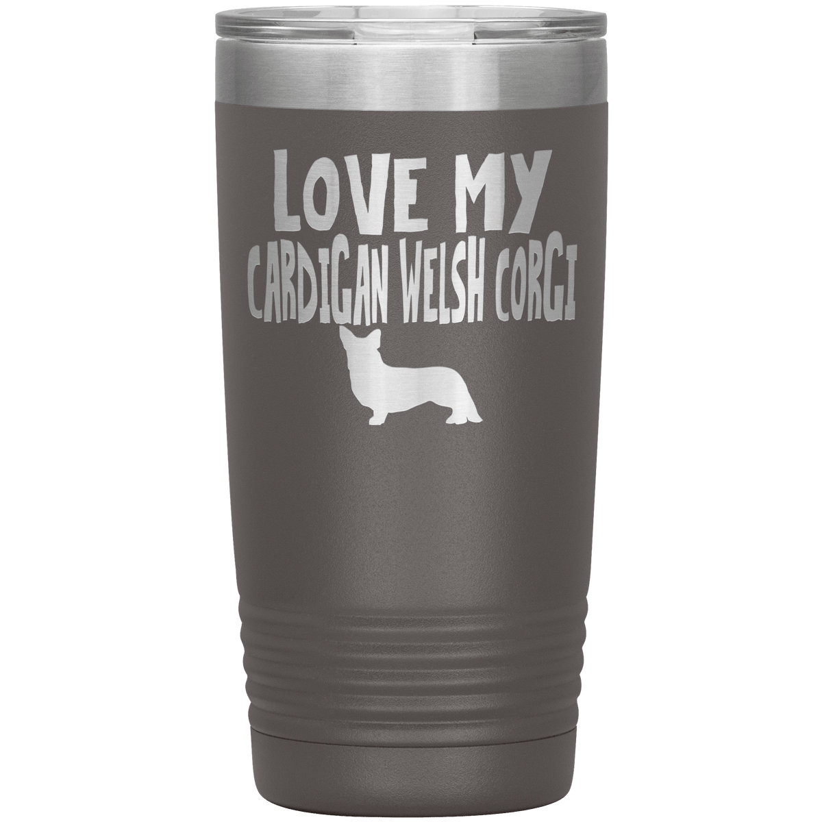 Love My Cardigan Welsh Corgi 20 Oz Vacuum Tumbler Tumblers Pewter