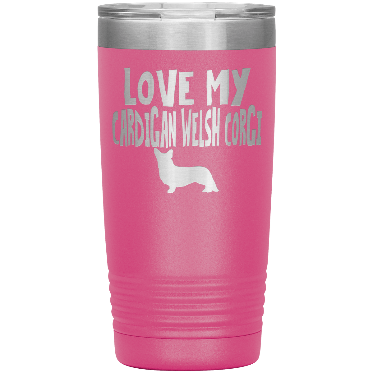 Love My Cardigan Welsh Corgi 20 Oz Vacuum Tumbler Tumblers Pink