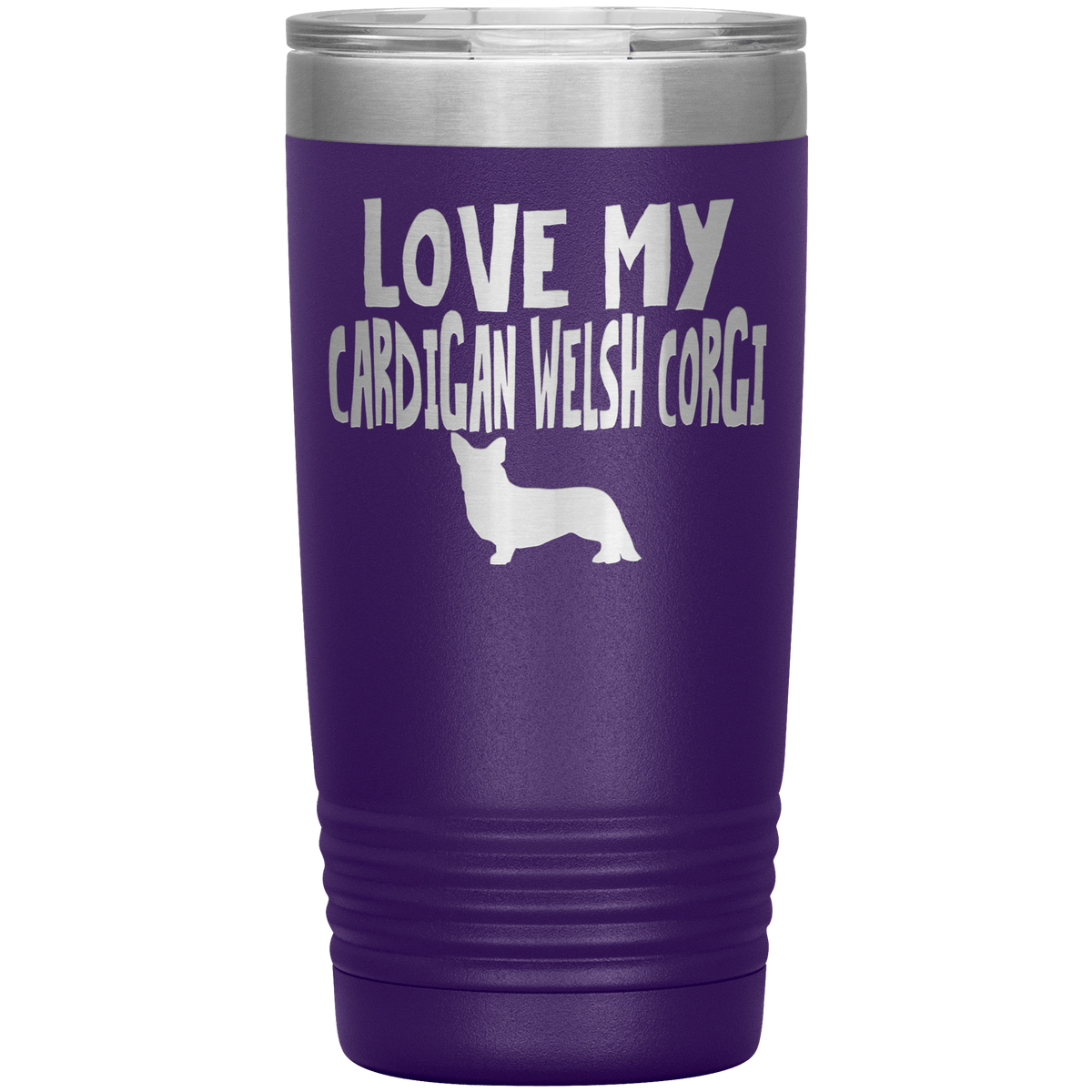 Love My Cardigan Welsh Corgi 20 Oz Vacuum Tumbler Tumblers Purple
