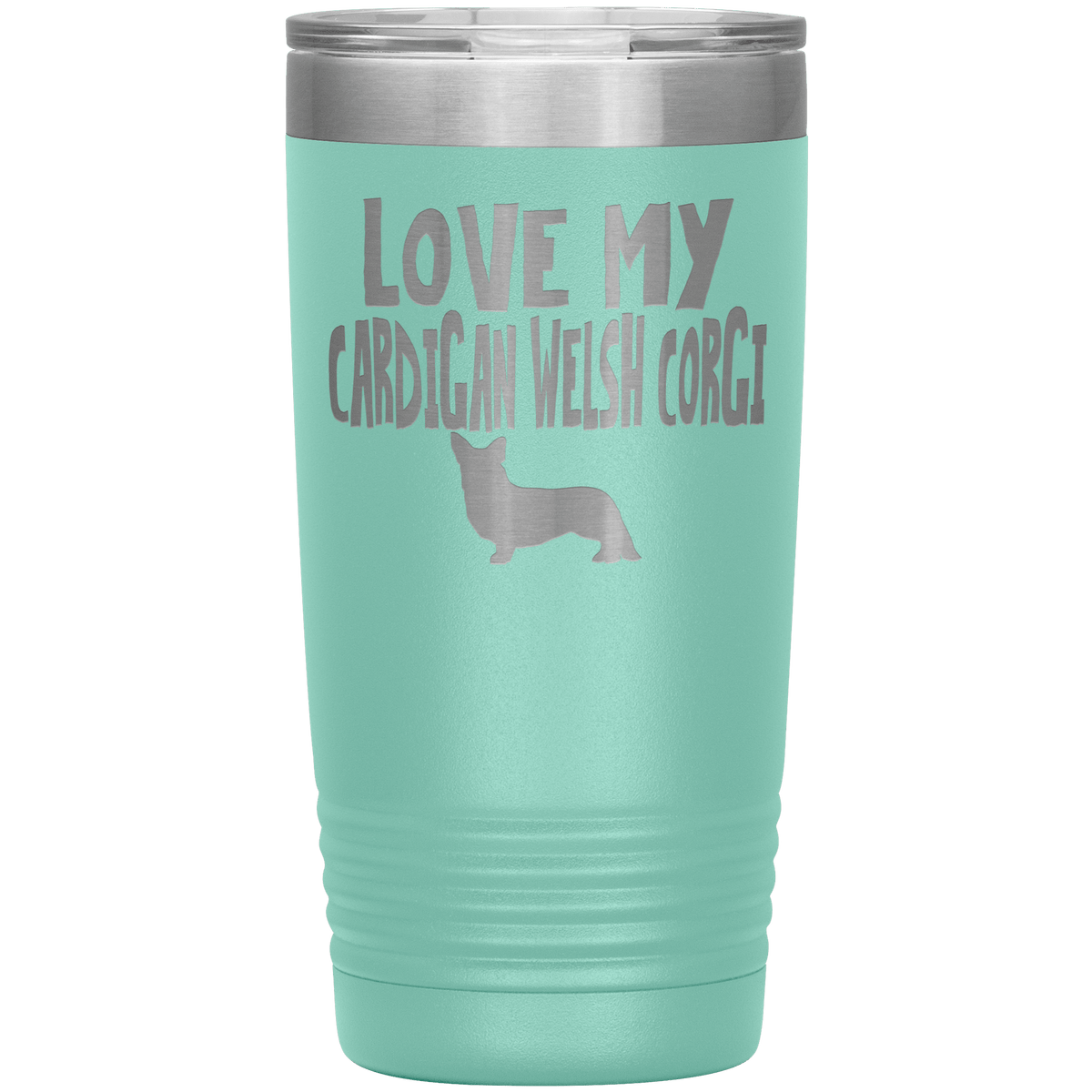 Love My Cardigan Welsh Corgi 20 Oz Vacuum Tumbler Tumblers Teal