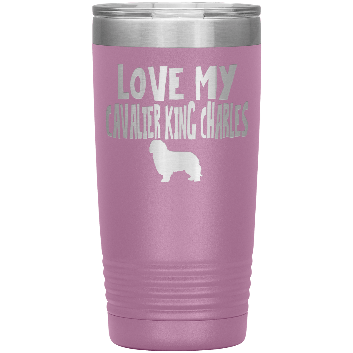 Love My Cavalier King Charles 20 Oz Vacuum Tumbler Tumblers Light Purple