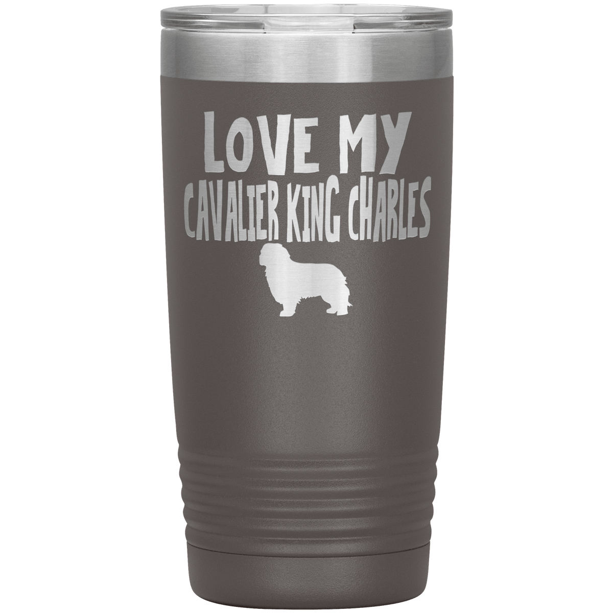 Love My Cavalier King Charles 20 Oz Vacuum Tumbler Tumblers Pewter