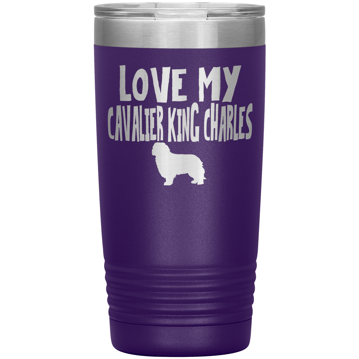 Love My Cavalier King Charles 20 Oz Vacuum Tumbler Tumblers Purple