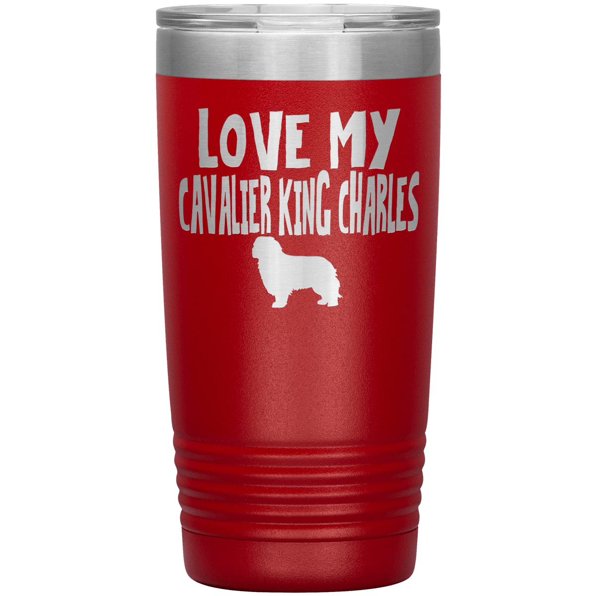 Love My Cavalier King Charles 20 Oz Vacuum Tumbler Tumblers Red