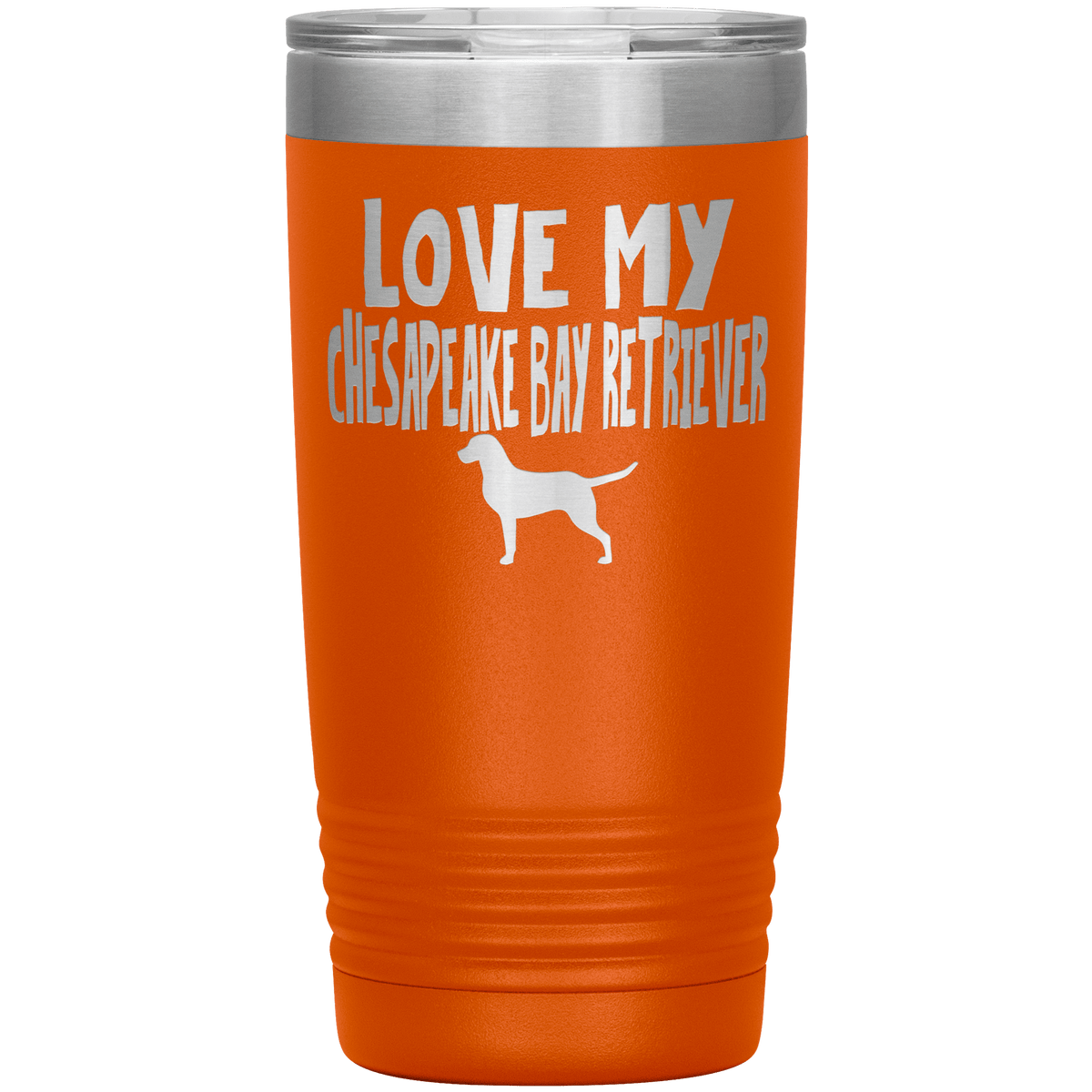 Love My Chesapeake Bay Retriever 20 Oz Vacuum Tumbler Tumblers Orange