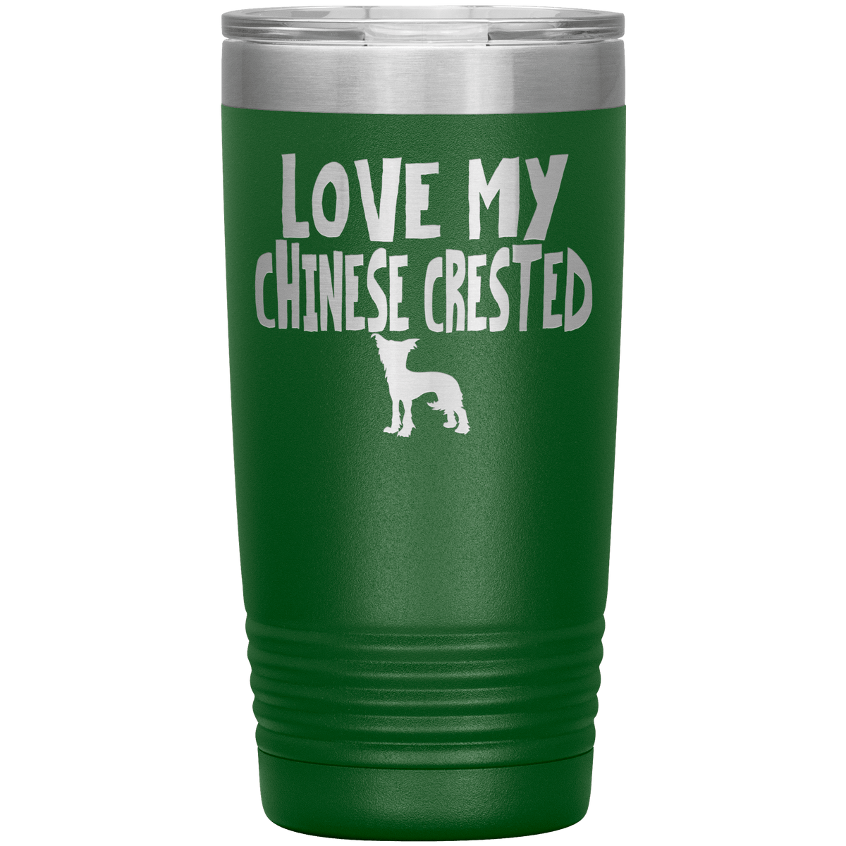 Love My Chinese Crested 20 Oz Vacuum Tumbler Tumblers Green