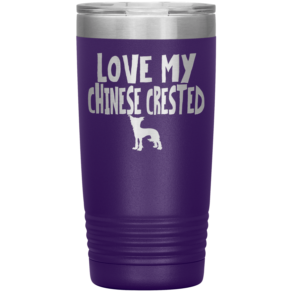 Love My Chinese Crested 20 Oz Vacuum Tumbler Tumblers Purple