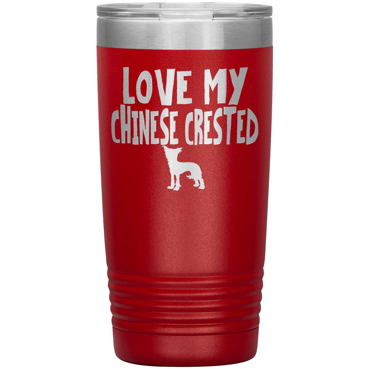 Love My Chinese Crested 20 Oz Vacuum Tumbler Tumblers Red