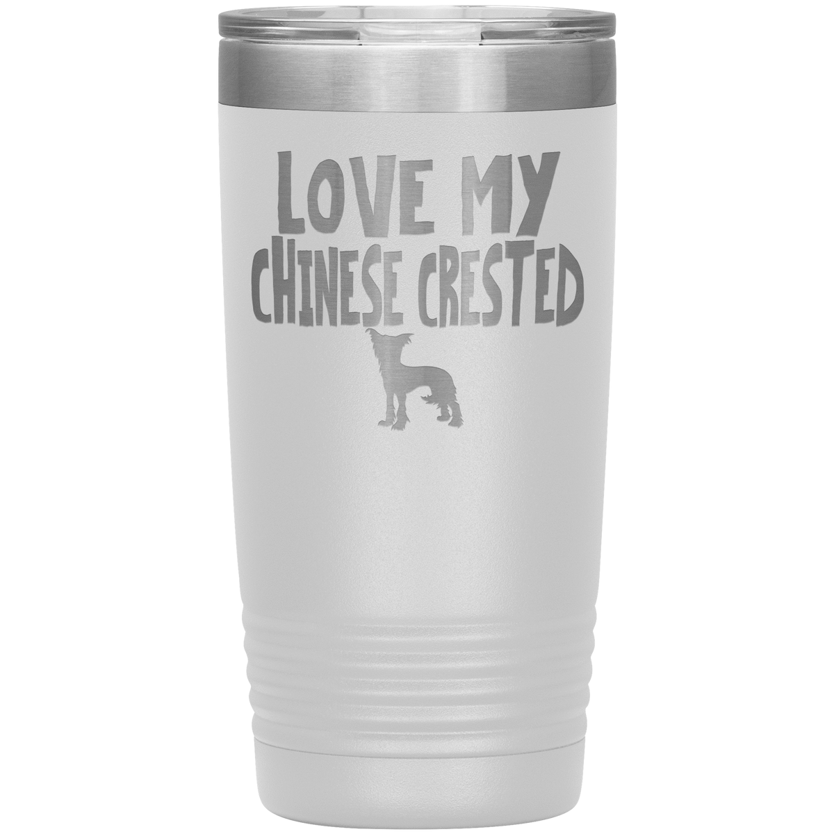 Love My Chinese Crested 20 Oz Vacuum Tumbler Tumblers White