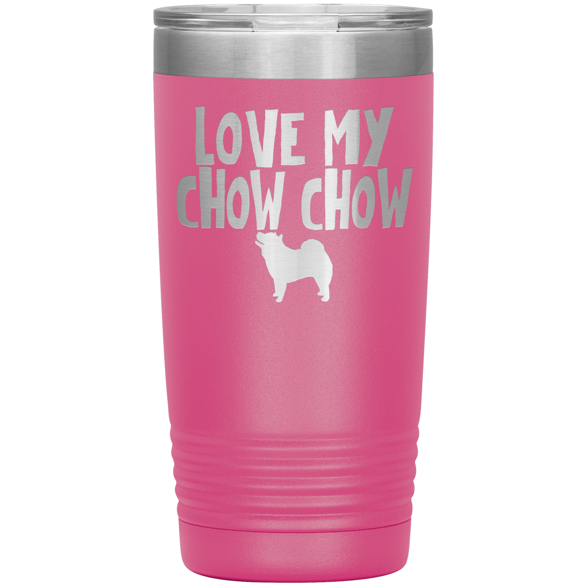 Love My Chow Chow 20 Oz Vacuum Tumbler Tumblers Pink