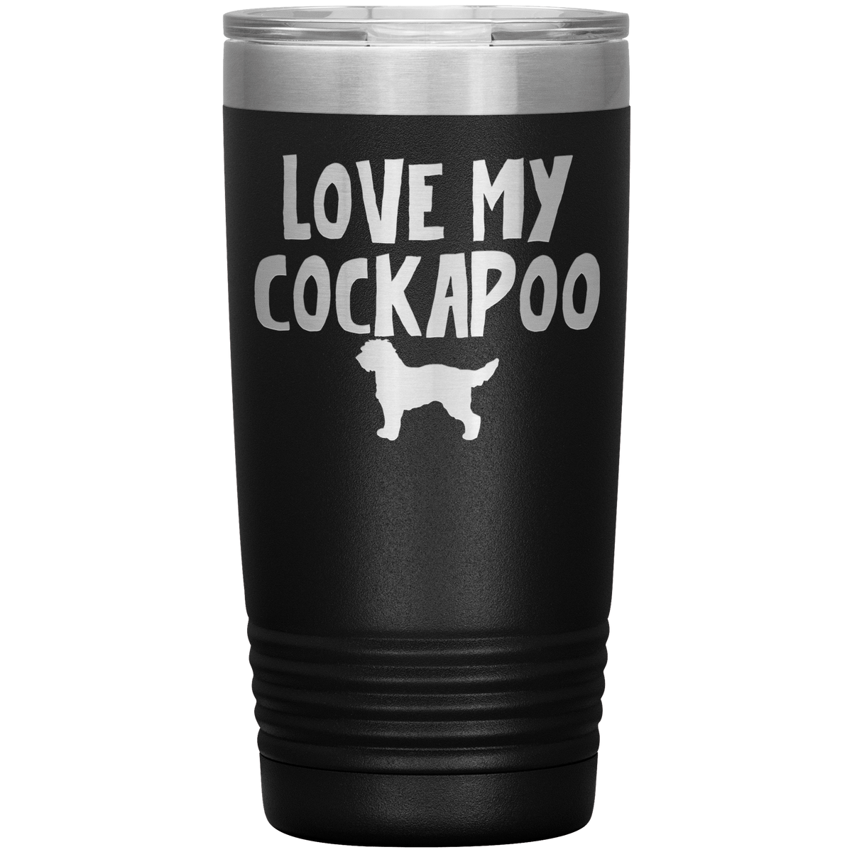 Love My Cockapoo 20 Oz Vacuum Tumbler Tumblers Black