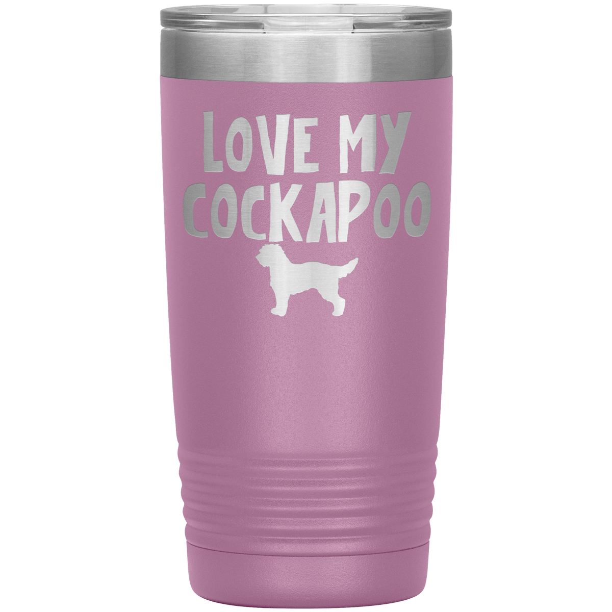 Love My Cockapoo 20 Oz Vacuum Tumbler Tumblers Light Purple
