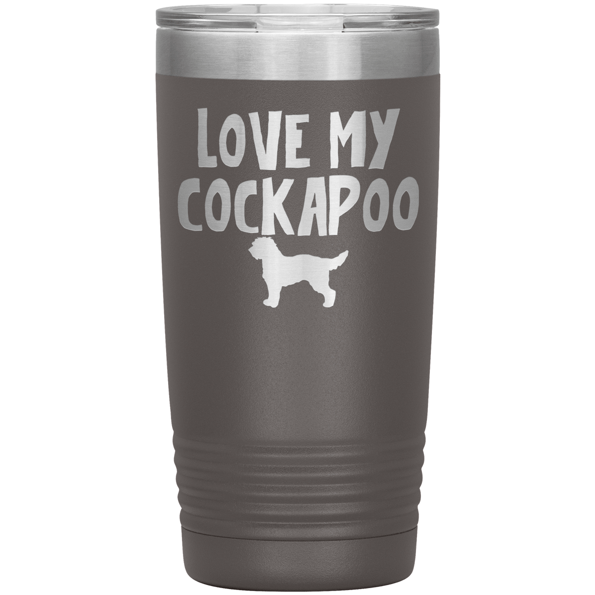 Love My Cockapoo 20 Oz Vacuum Tumbler Tumblers Pewter