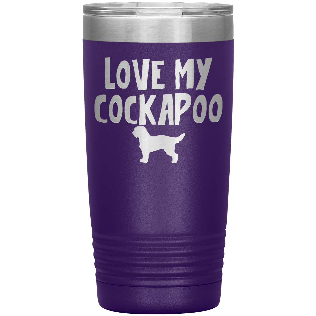 Love My Cockapoo 20 Oz Vacuum Tumbler Tumblers Purple