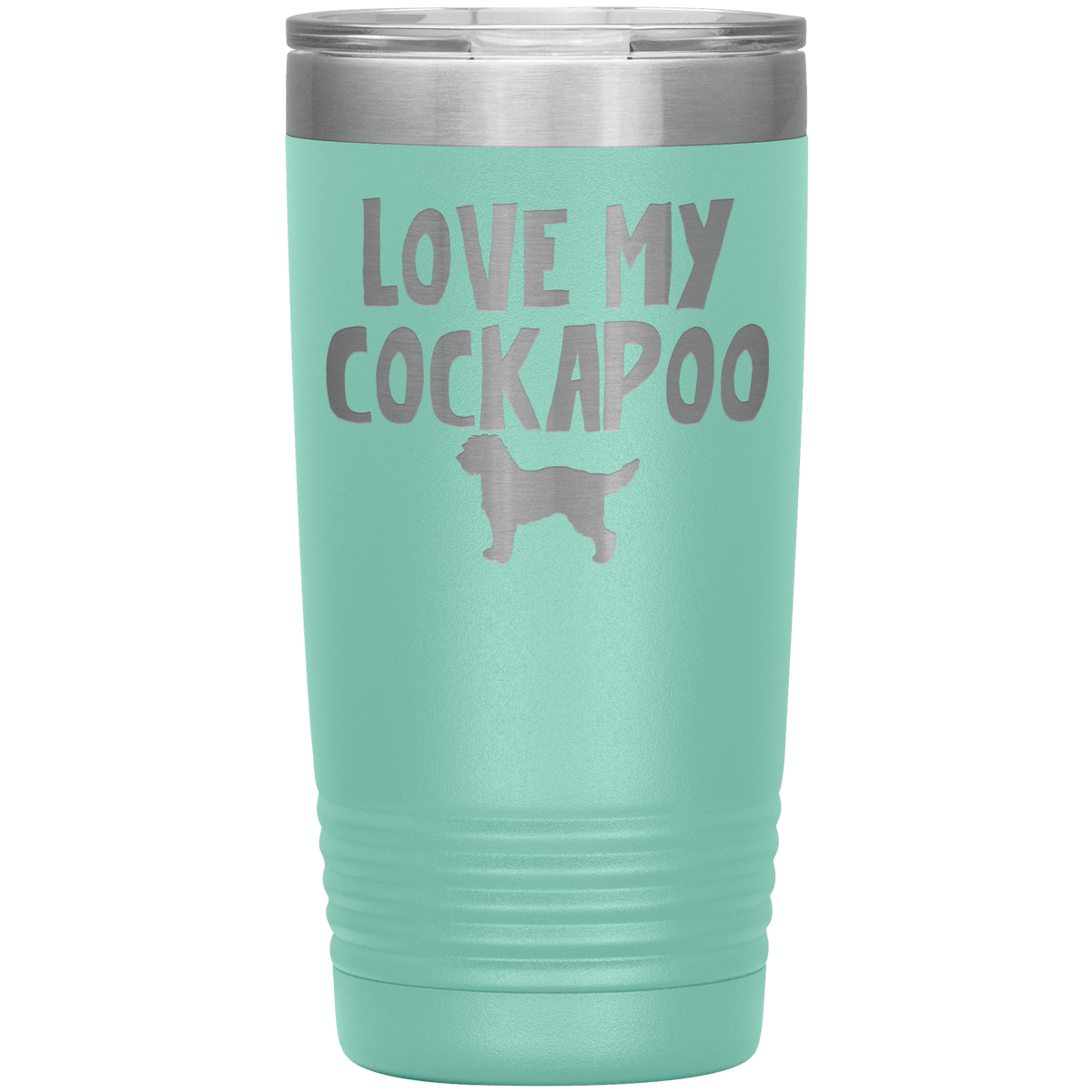 Love My Cockapoo 20 Oz Vacuum Tumbler Tumblers Teal