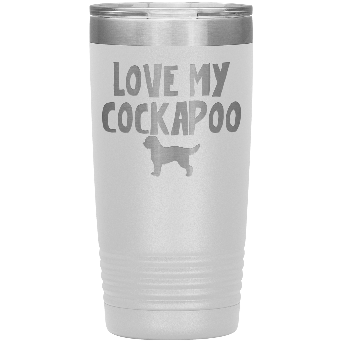 Love My Cockapoo 20 Oz Vacuum Tumbler Tumblers White