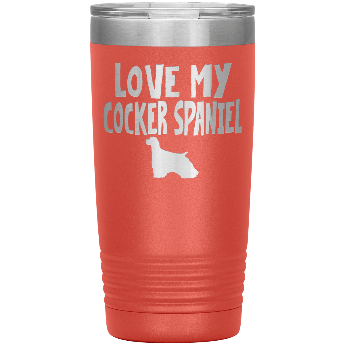 Love My Cocker Spaniel 20 Oz Vacuum Tumbler Tumblers Coral