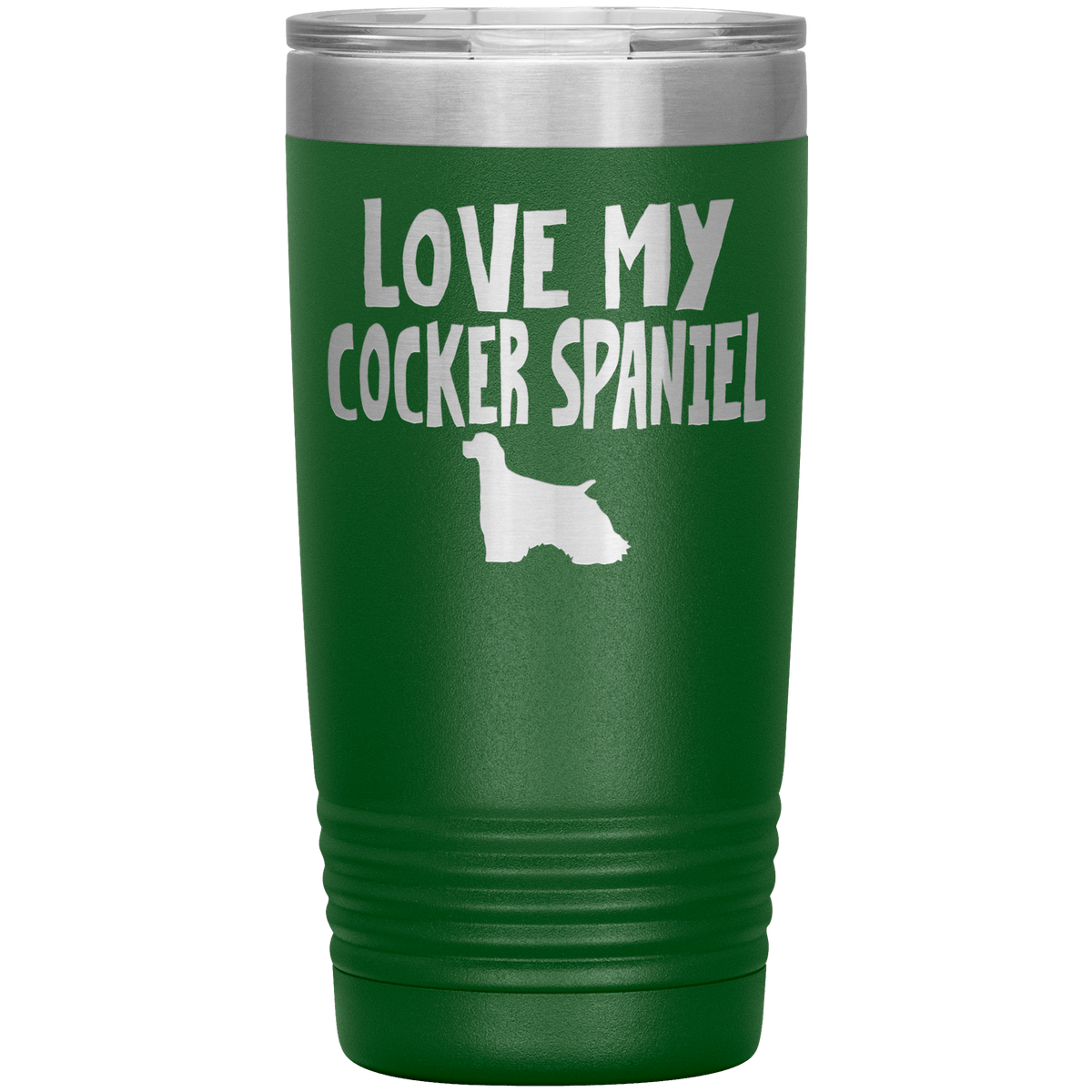 Love My Cocker Spaniel 20 Oz Vacuum Tumbler Tumblers Green