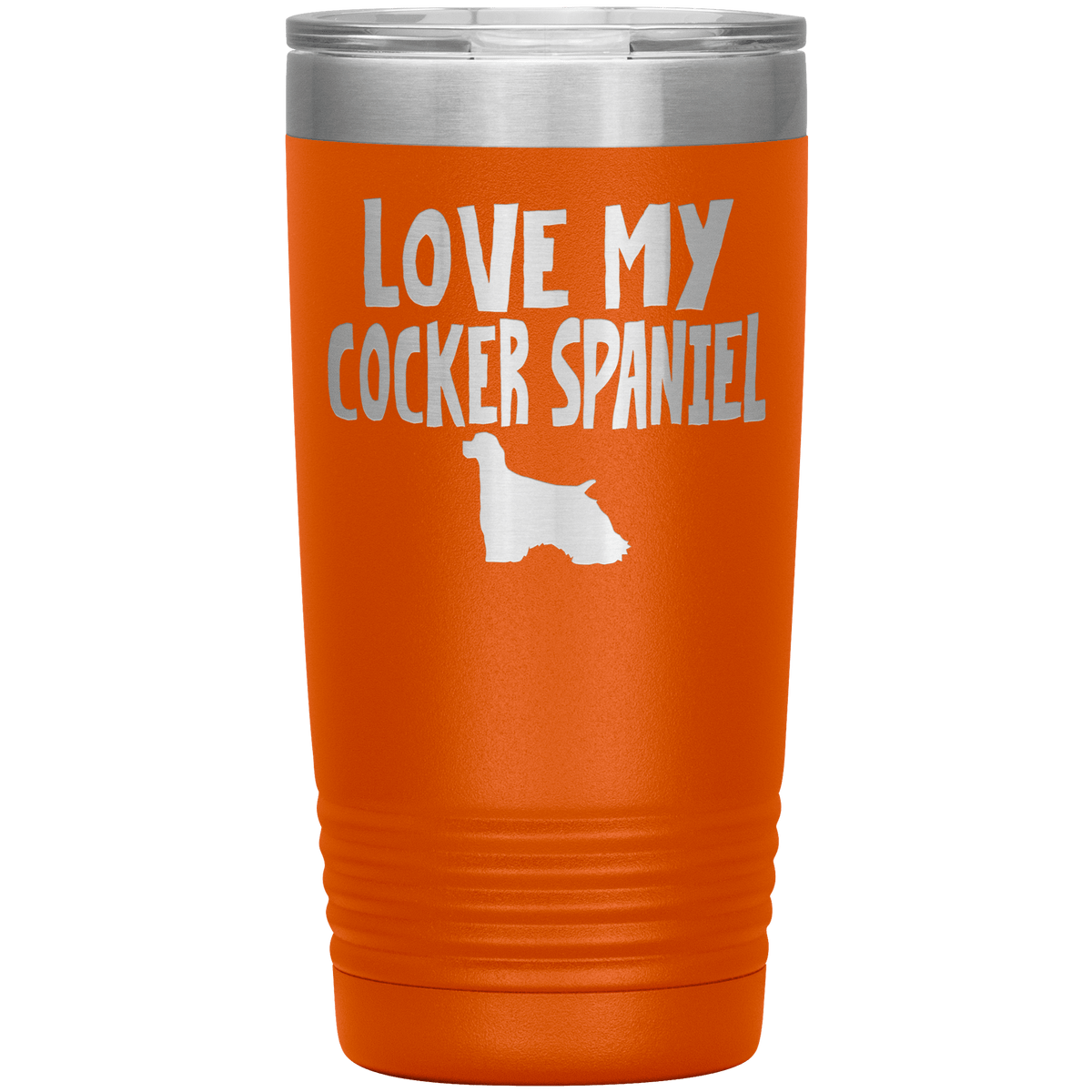 Love My Cocker Spaniel 20 Oz Vacuum Tumbler Tumblers Orange
