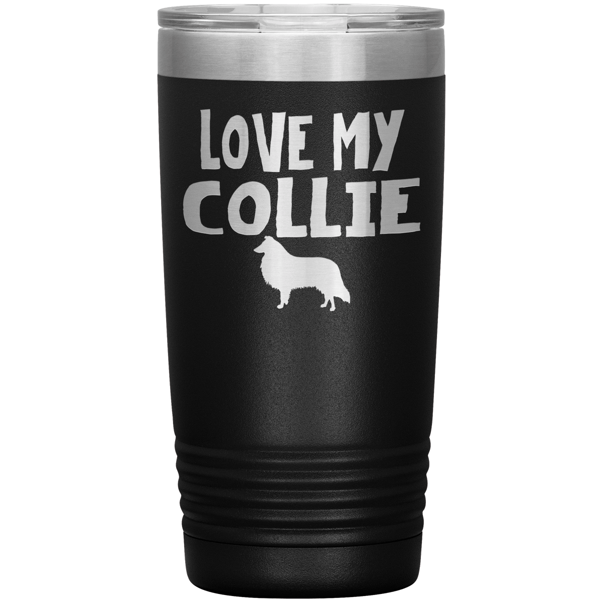 Love My Collie 20 Oz Vacuum Tumbler Tumblers Black