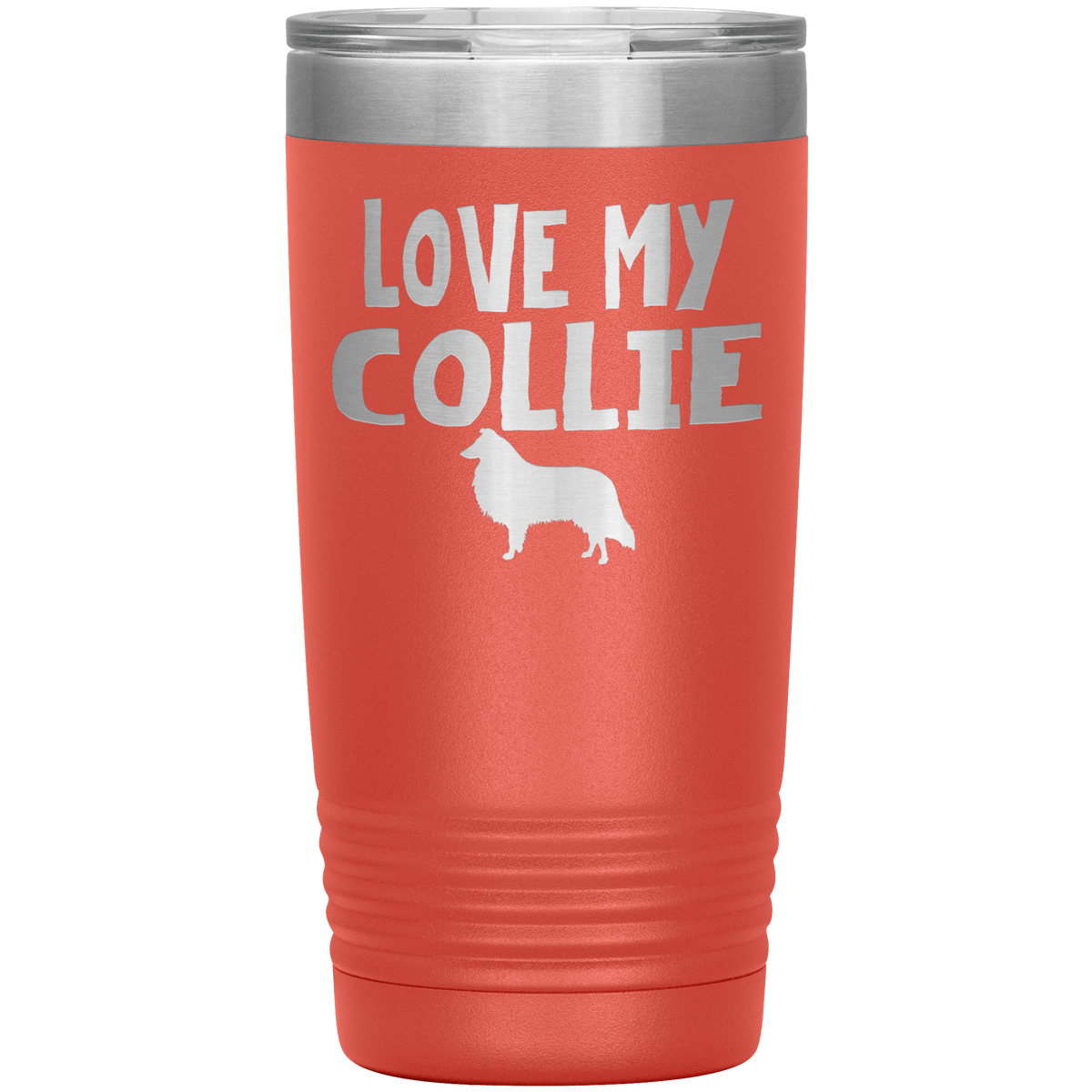 Love My Collie 20 Oz Vacuum Tumbler Tumblers Coral