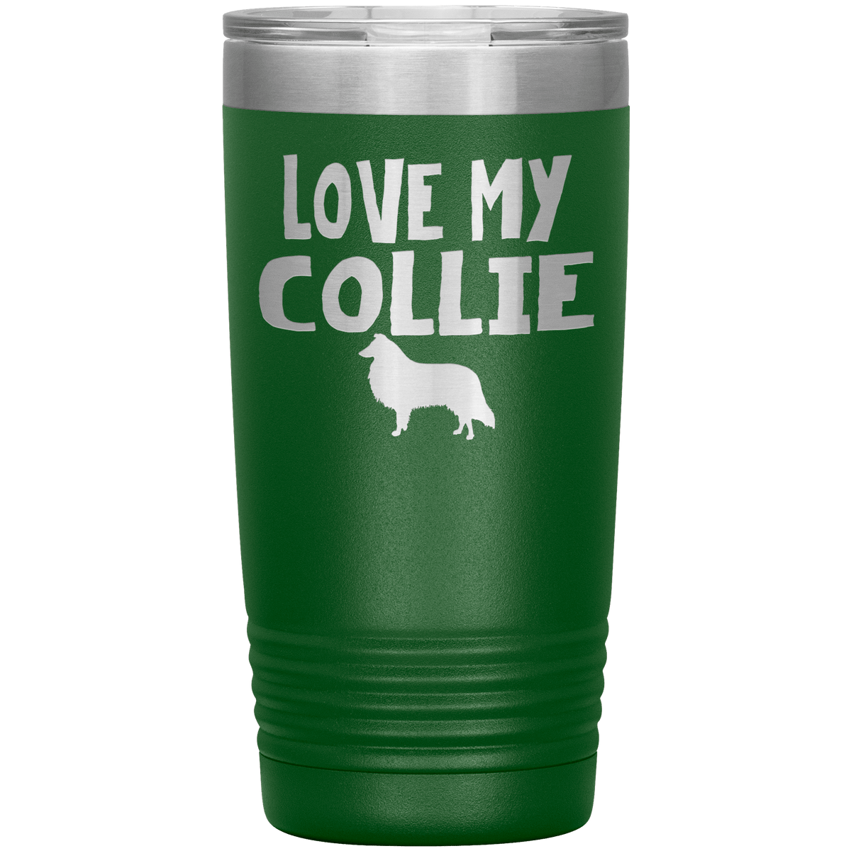 Love My Collie 20 Oz Vacuum Tumbler Tumblers Green