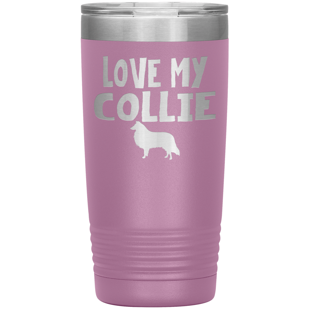 Love My Collie 20 Oz Vacuum Tumbler Tumblers Light Purple
