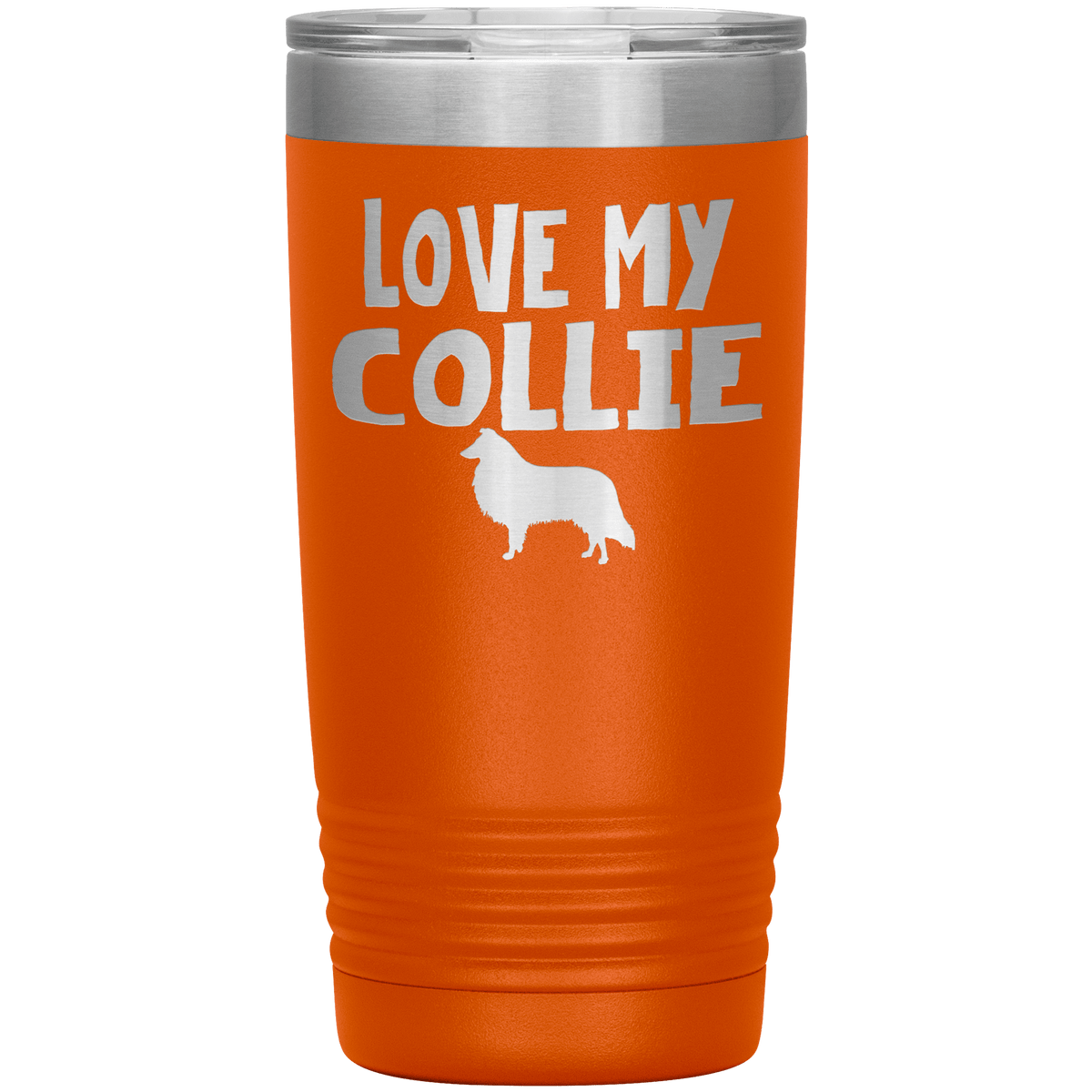 Love My Collie 20 Oz Vacuum Tumbler Tumblers Orange