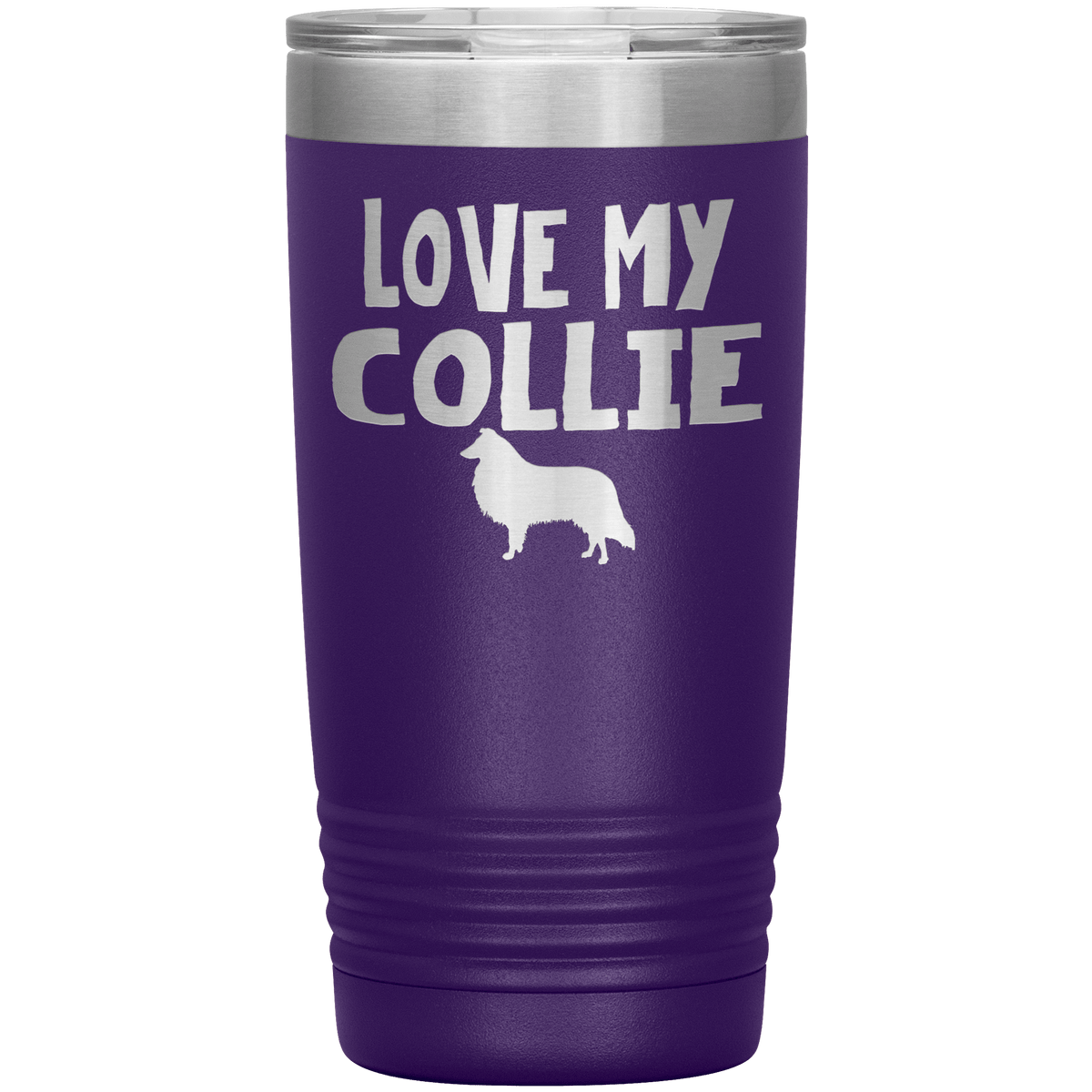 Love My Collie 20 Oz Vacuum Tumbler Tumblers Purple