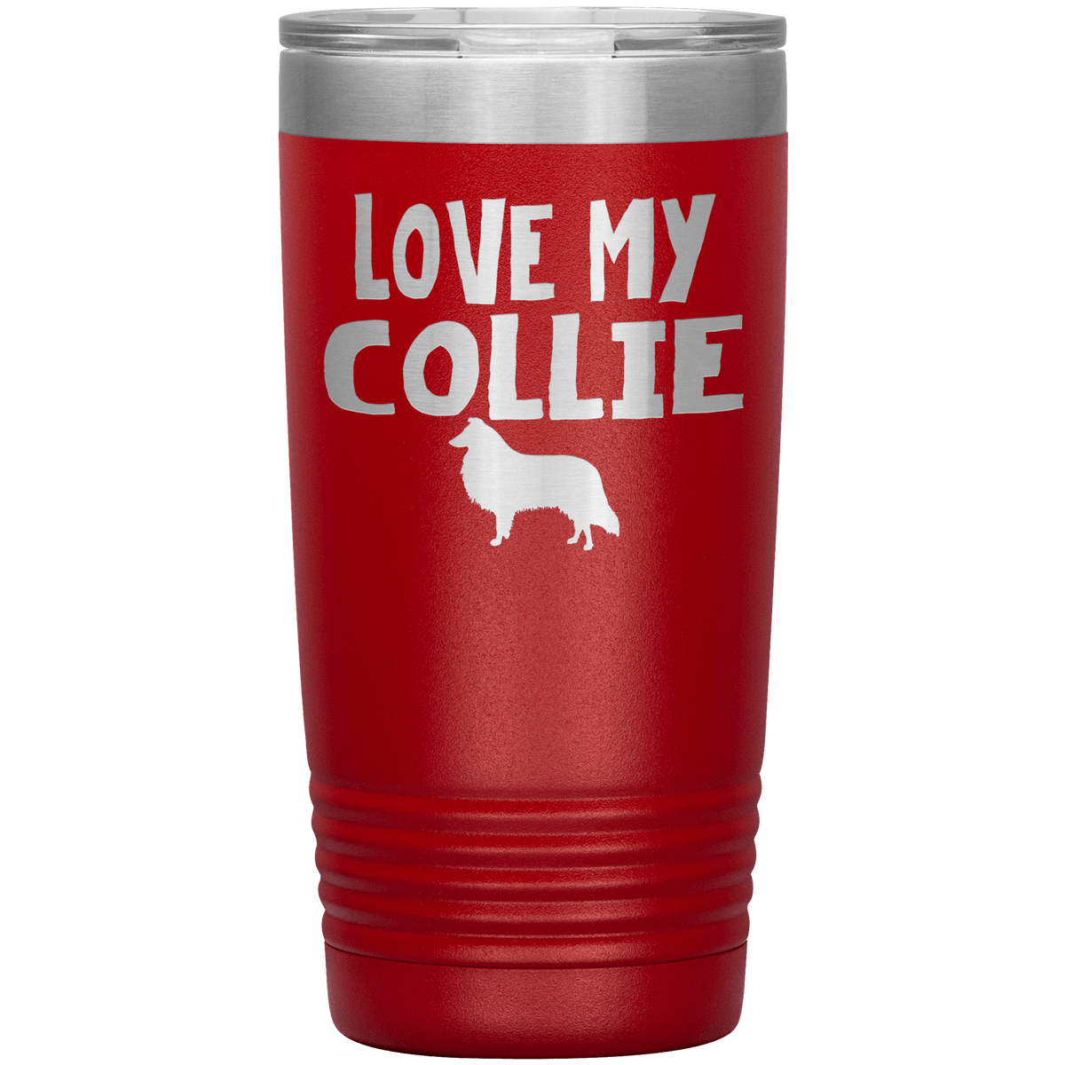 Love My Collie 20 Oz Vacuum Tumbler Tumblers Red