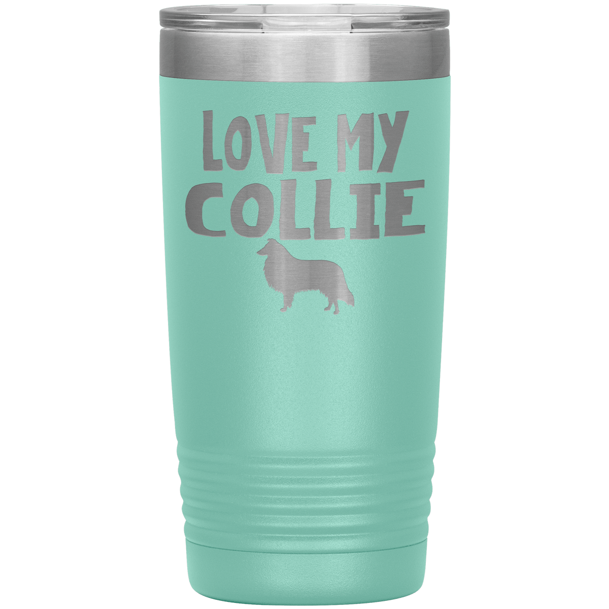 Love My Collie 20 Oz Vacuum Tumbler Tumblers Teal