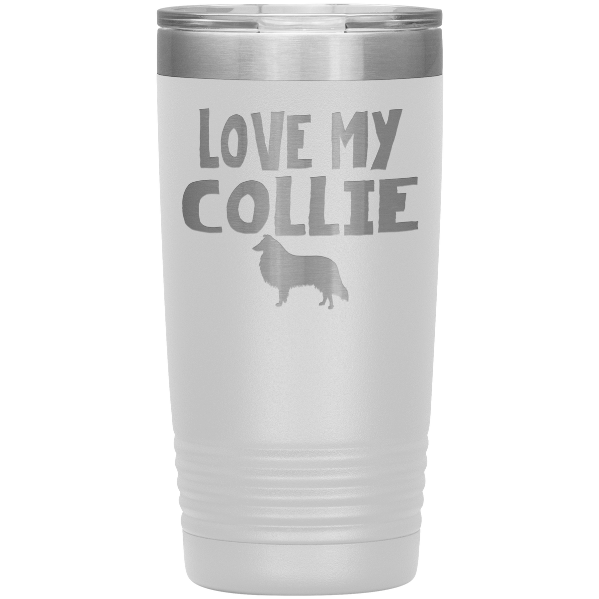 Love My Collie 20 Oz Vacuum Tumbler Tumblers White