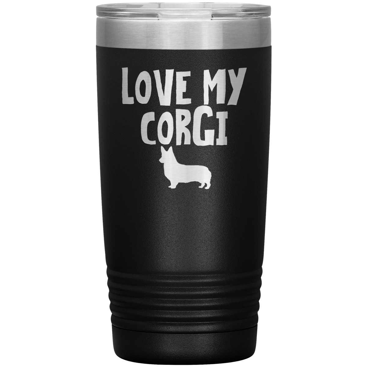 Love My Corgi 20 Oz Vacuum Tumbler Tumblers Black