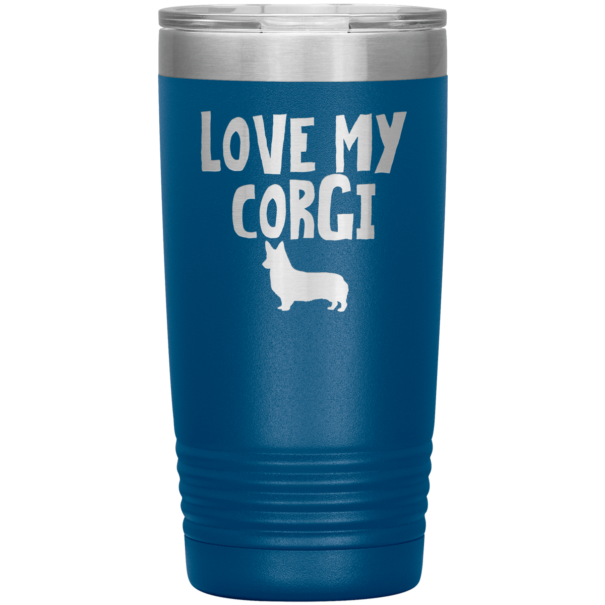 Love My Corgi 20 Oz Vacuum Tumbler Tumblers Blue