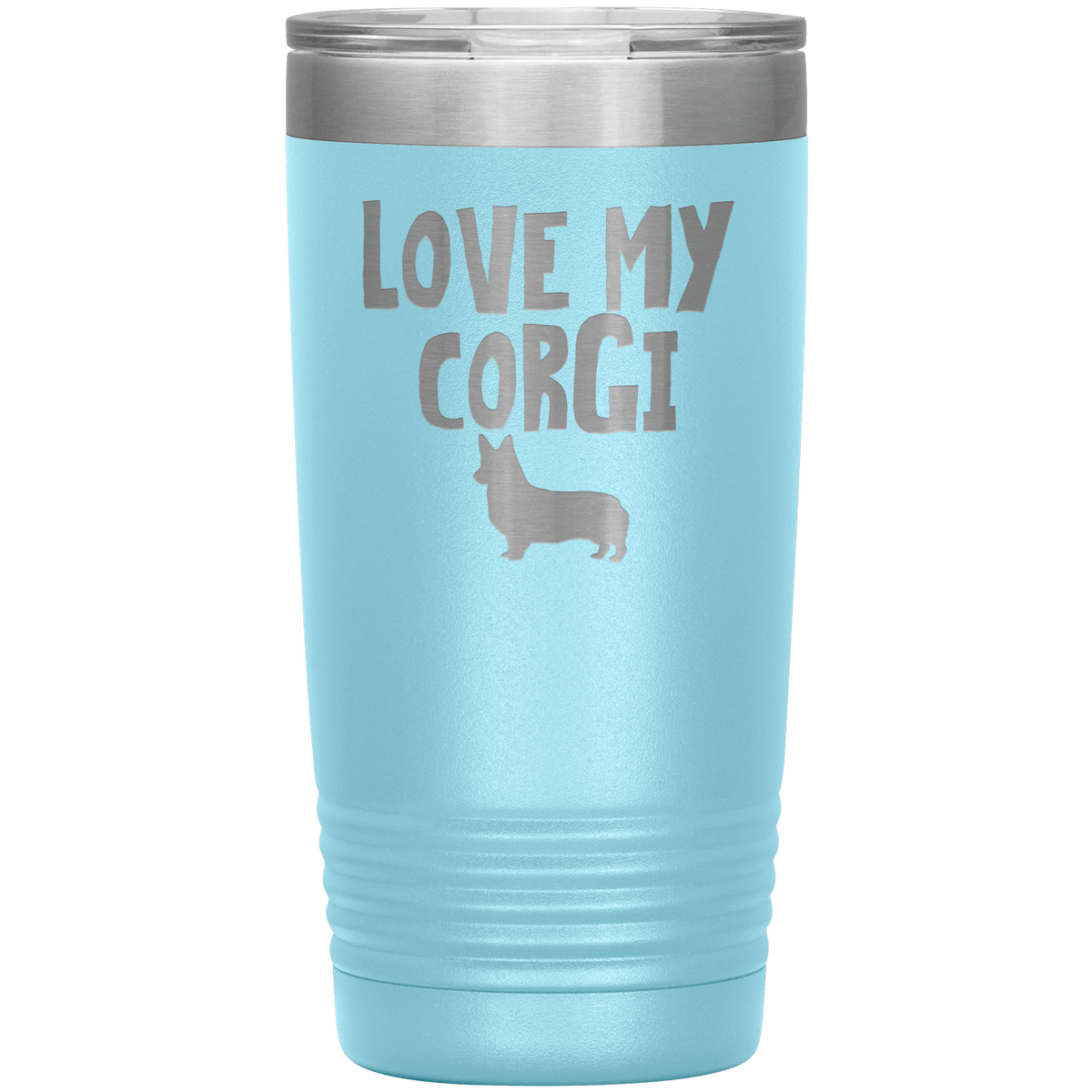 Love My Corgi 20 Oz Vacuum Tumbler Tumblers Light Blue